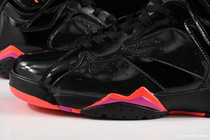 Rep LUCY 313358-006 Jordan Air 7 Black Patent Retro 0823